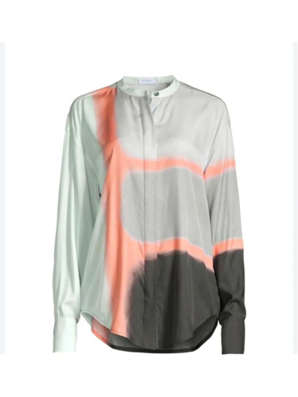 Equipment Anne Printed Satin Shirt In Neutral watercolor S nwot